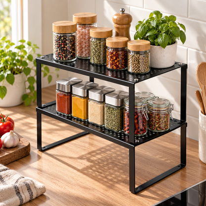 2-Tier Stackable Cabinet Organizer