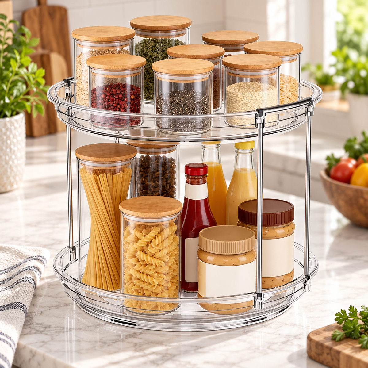 2-Tier Rotating Storage Organizer
