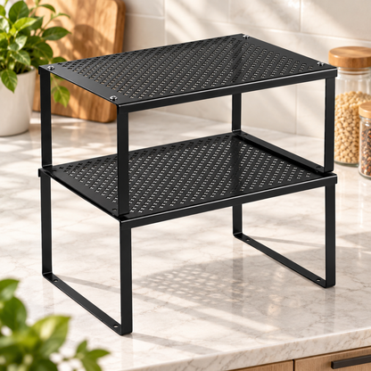 2-Tier Stackable Cabinet Organizer